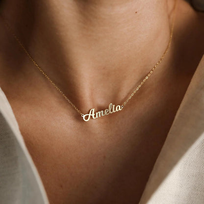 Non fading name necklace, popular cross-border item in Europe and America, DIY custom English letter collarbone chain, stainless steel material