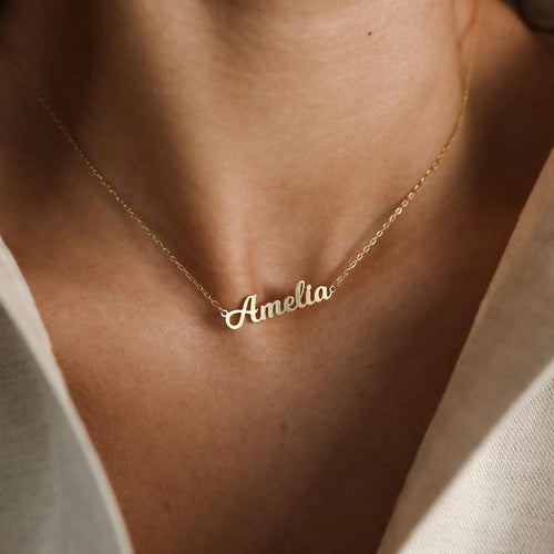 Non fading name necklace, popular cross-border item in Europe and America, DIY custom English letter collarbone chain, stainless steel material